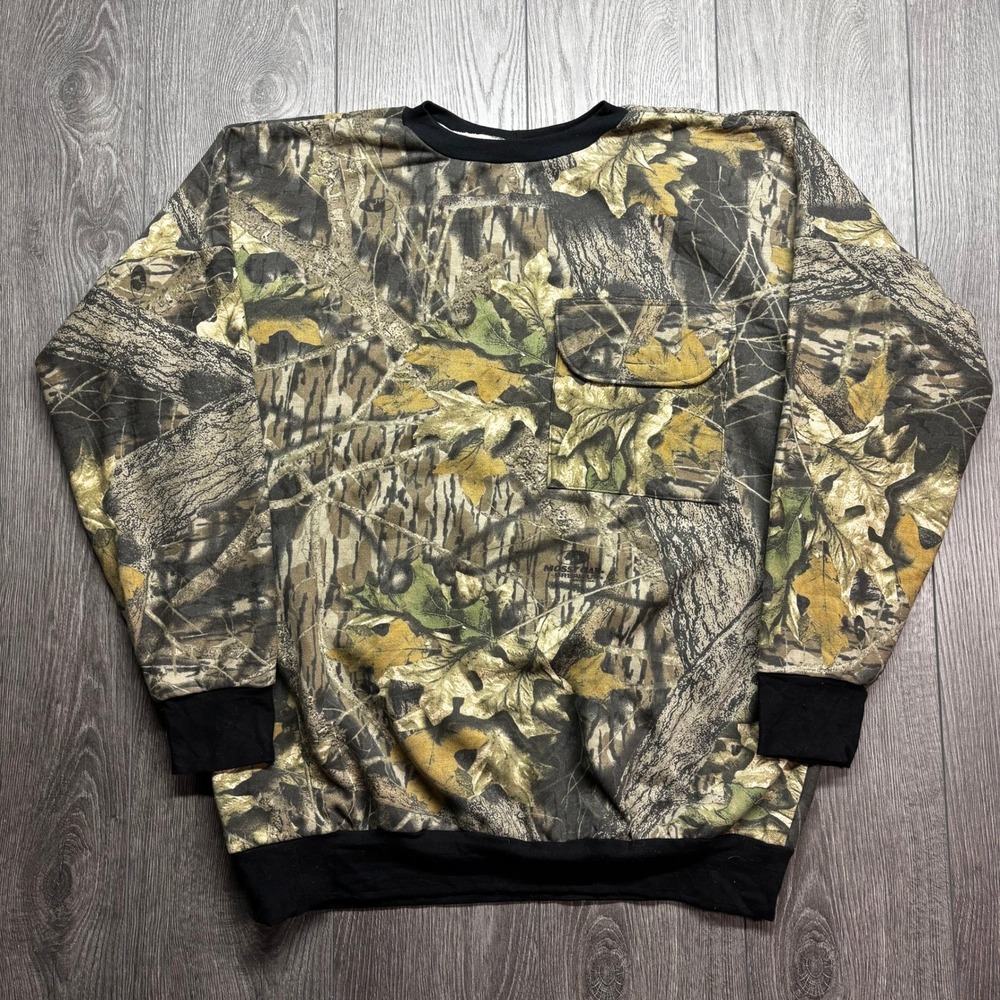 Vintage Mossy Oak Break-Up Camo Sweatshirt Mens XL Crewneck Pocket Camouflage